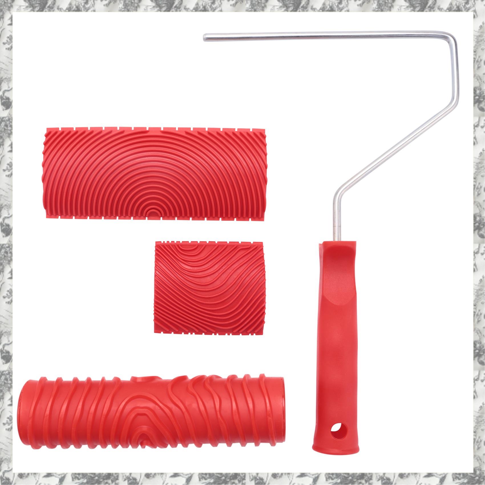 CGearuppt 7 Inch Empaistic Pattern Roller Painter +2 PCS Wood Graining Painting Tool,Art Wallpaper Imitation Wood Grain Tool,Wall Texture Art Painting Tool Set