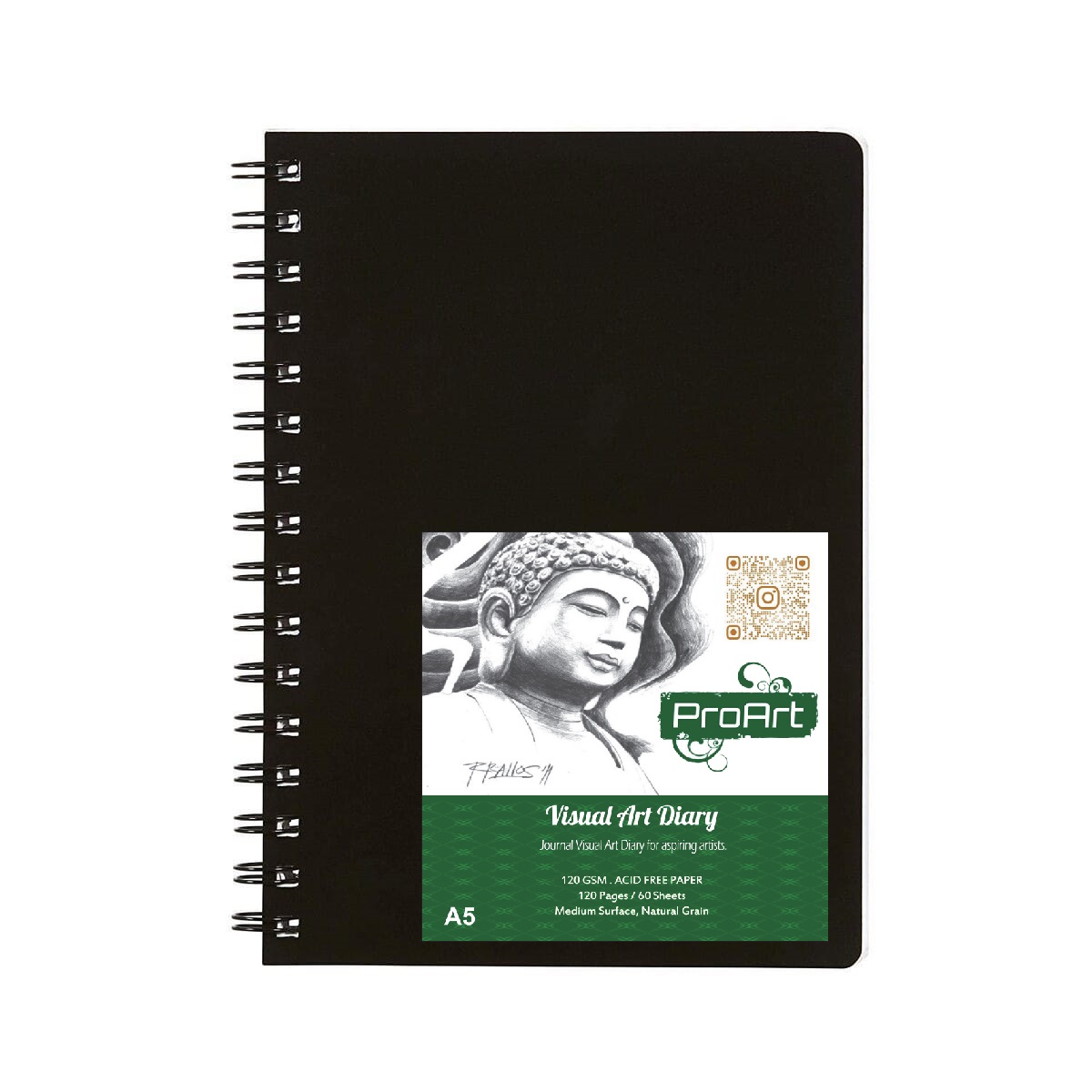 ProArt Visual Art Diary Sketch Book, 120GSM Acid Free 120 Pages (A5 Portrait)