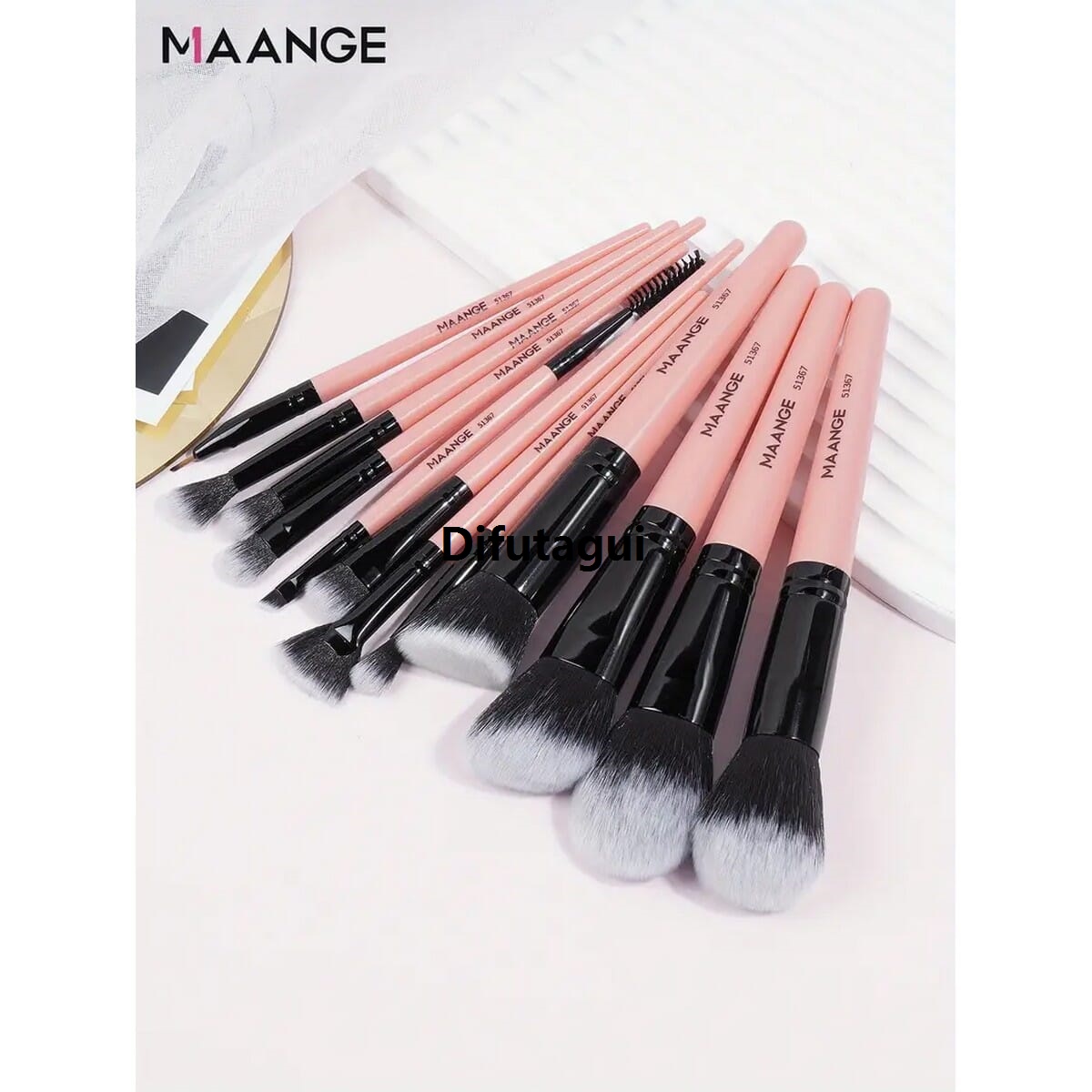 Difutagui Hybrid Eyeshadow Brush MAANGE 12Pcs Professional Premium Makeup Original Brush Set with Synthetic Kabuki Foundation MAG51367HB