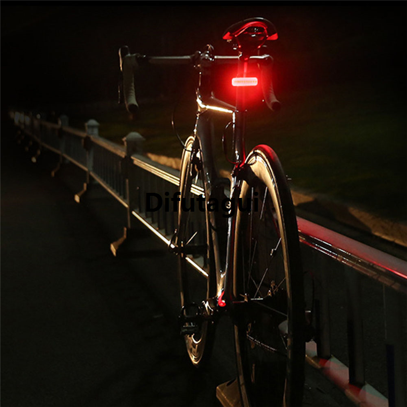 Difutagui 1200MAh LED Taillight Bicycle Rechargeable Rear Light Bicycle Safety High Quality Warning Light Bike Rear Tail Light Cycling Accessories Supplies