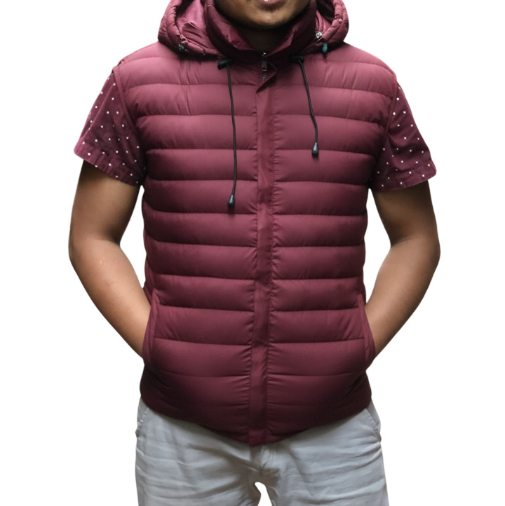 Moonstar 3 Layer Sleeveless Silicon Hooded Jacket For Men - Fashion | Multicolor