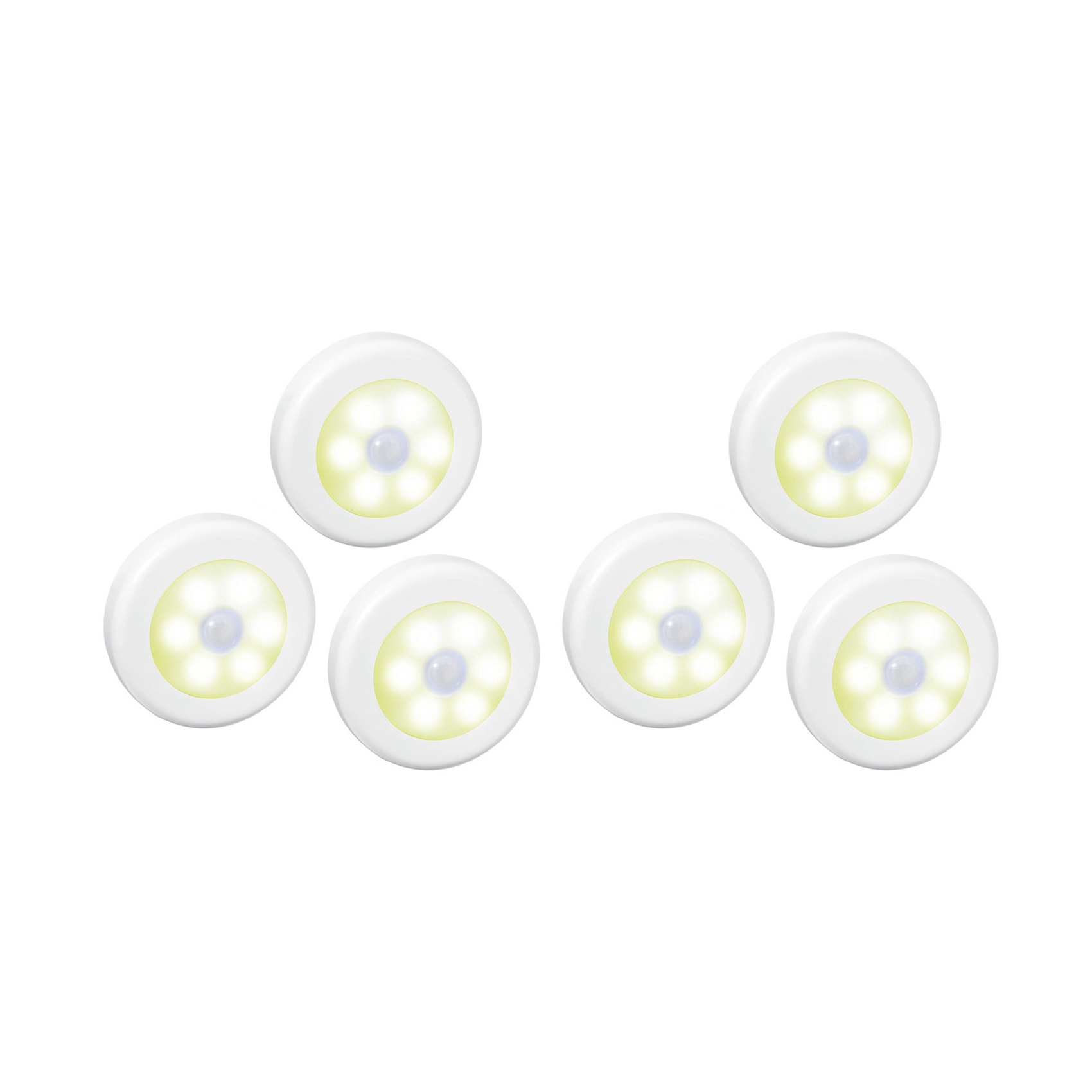 ARELENE 6Pcs LED Motion Sensor Lights PIR Wireless Night Light Battery Cabinet Stair Lamp-D