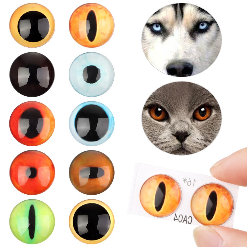 16mm Toy Parts Crafts DIY Cat Pet Dog Doll Eyes Glass Eye Handmade