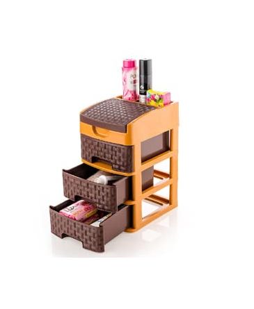 3 Layer Plastic Multipurpose Drawer System Organizer Rack for Home and Kitchen