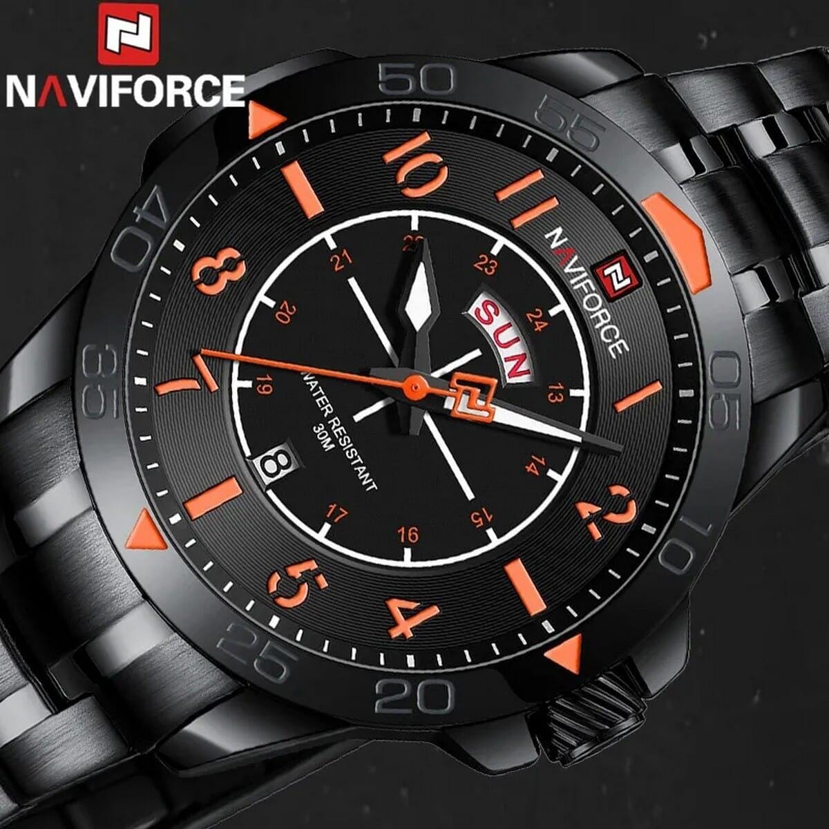 NAVIFORCE NF9155A Stainless Steel Mesh Date Function Luxury Watch For Men