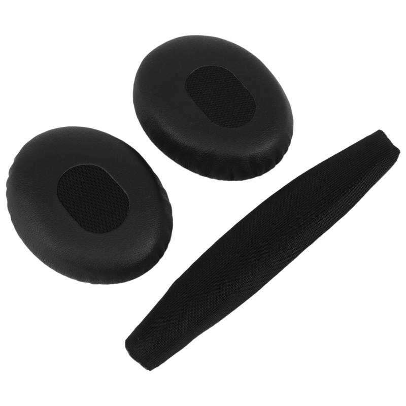 ARELENE A pair of black ear cushions with pad for QC3 Quiet Comfort 3 headphones