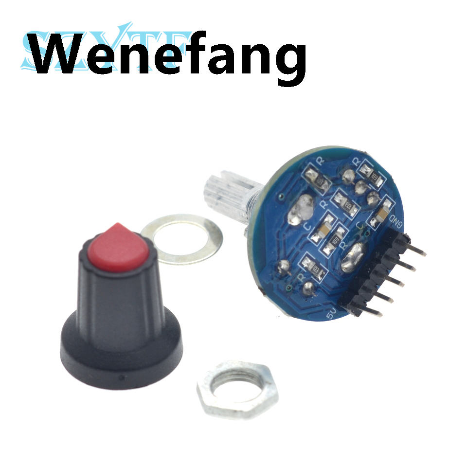 Wenefang 1PCS Rotary Encoder Potentiometer 5V Round Digital Bargain price Audio Rotating Control Switch Module With Knob Cap