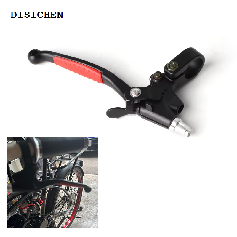 DISICHEN Portable New specials Motorcycle Left Clutch Lever Bike Long Handle Clutchs Brake Levers Grip for 49cc 50cc 60cc 66cc 80cc 2 Stroke Engine Bicycle