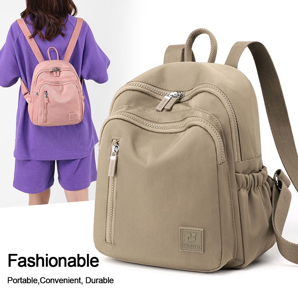Casual Solid Color Shoulder Backpack Large Capacity Waterproof Travel Rucksack Lightweight Mini Portable Knapsack Student School bag