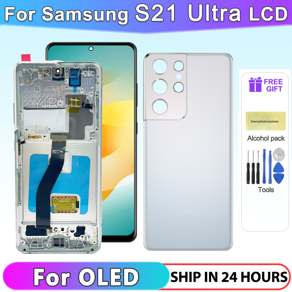 HOT Super AMOLED For Samsung S21 Ultra 5G G998 G998U Display Touch Screen Digitizer For Samsung S21Ultra G998B LCD