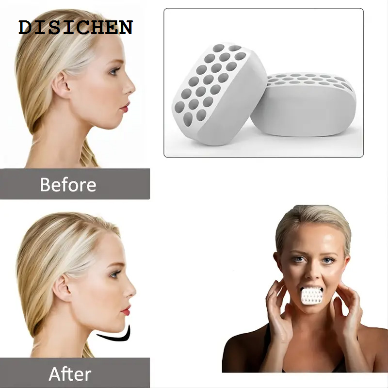 DISICHEN Luxury 1pc Silicone Chin Trainer Jaw Line Exerciser Jaw Muscle Shaper Training Fitness Anti-Aging Food Grade Silicone Face Chin Cheek