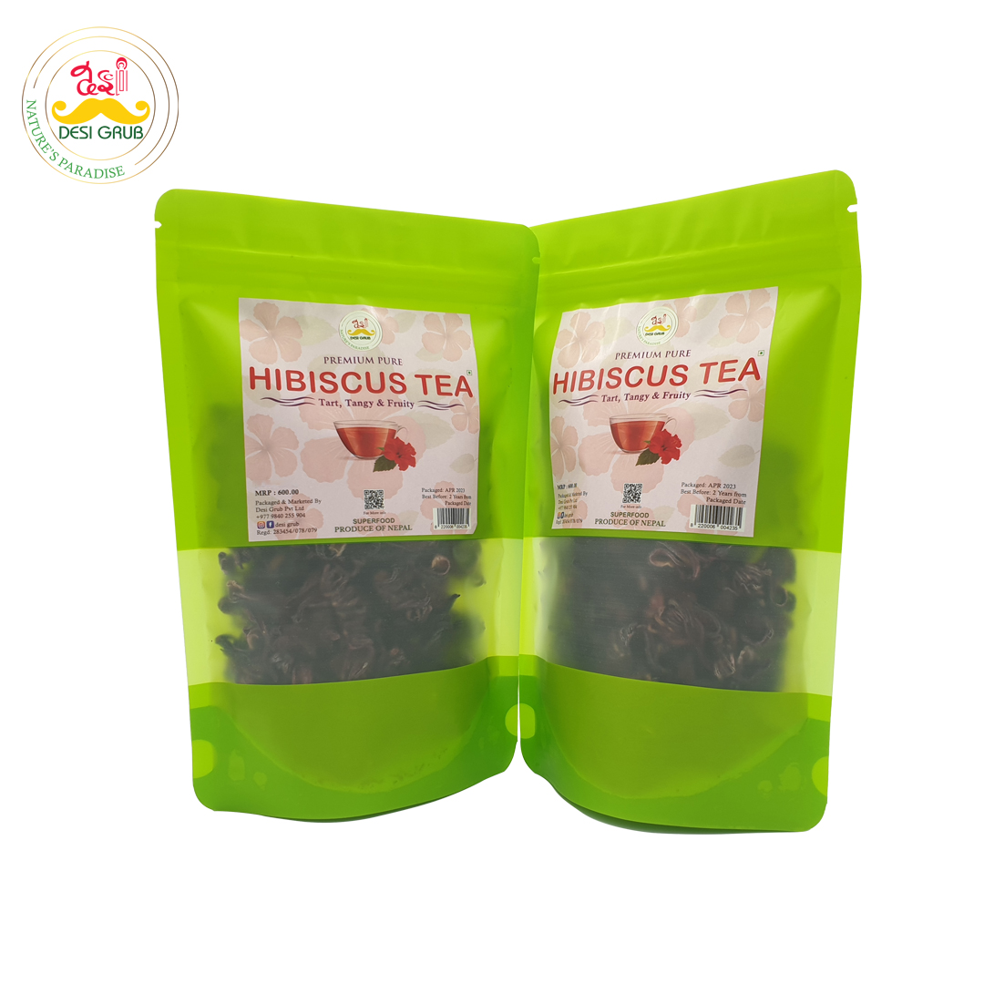 Desi Grub Premium Hibiscus Tea 50g- Roselle: Natural Floral Delight for Refreshment