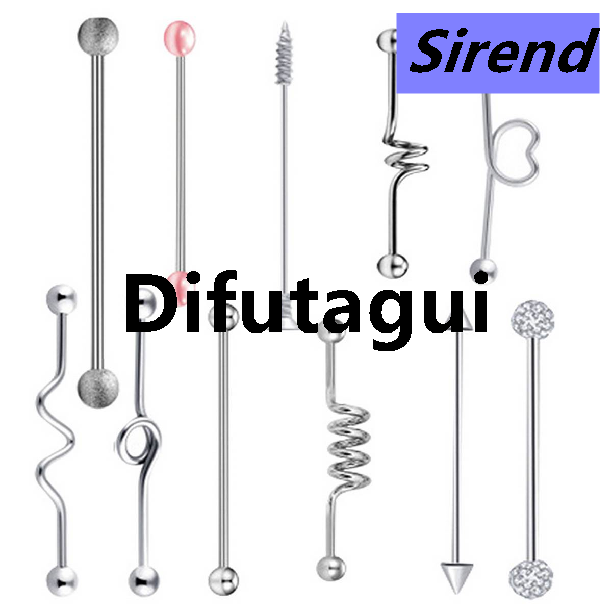 Difutagui Sirend New New 11Pc Women Men Earring tud Cartilage Hot Selling Barbell Earring Helix Piercing Jewelry