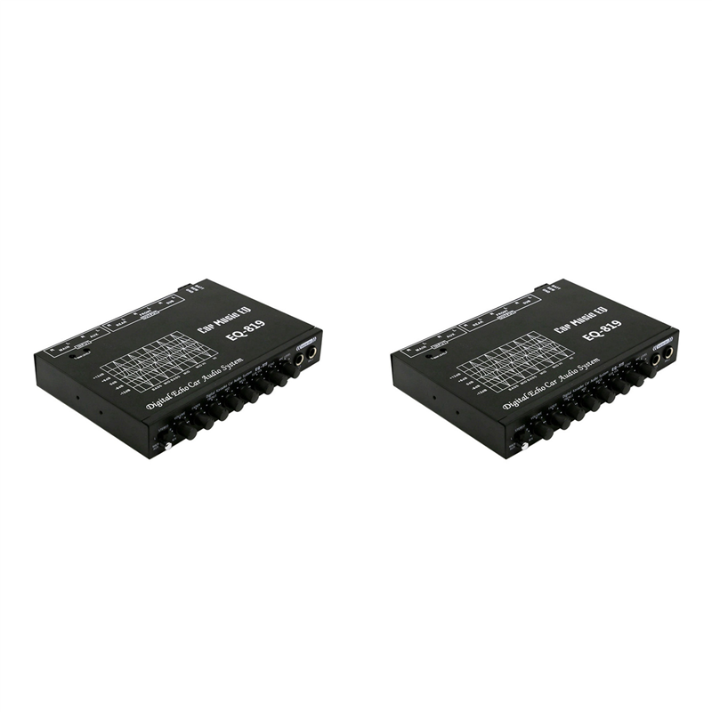 JINMY 2X EQ-819 Car Equalizer Multifunctional Car Audio EQ Tuning Crossover Amplifier Parametric Equalizer Car Audio Equalizer