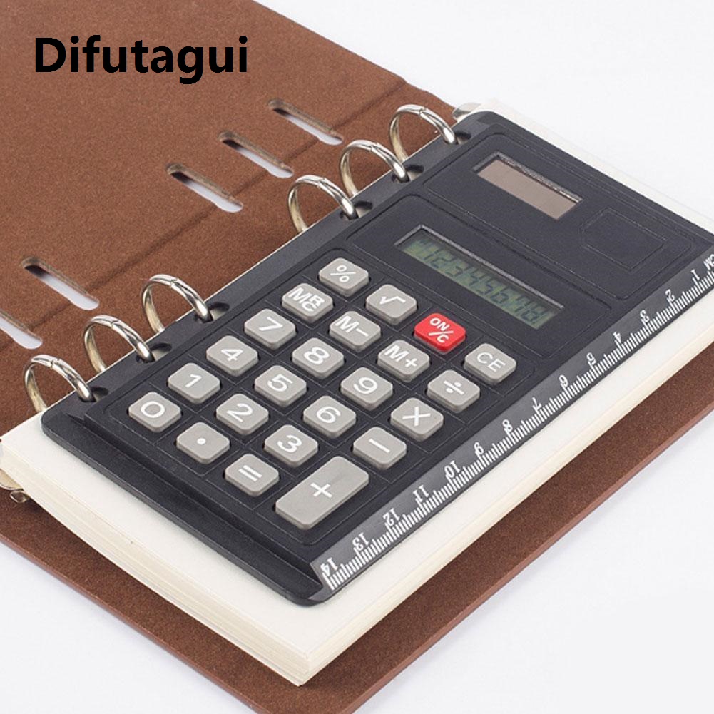 Difutagui Sales promotion 1 Pc Loose Leaf Binder Calculator With Ruler Digits 8 Multifunction Agenda Notebook Calculator Planner Calculator