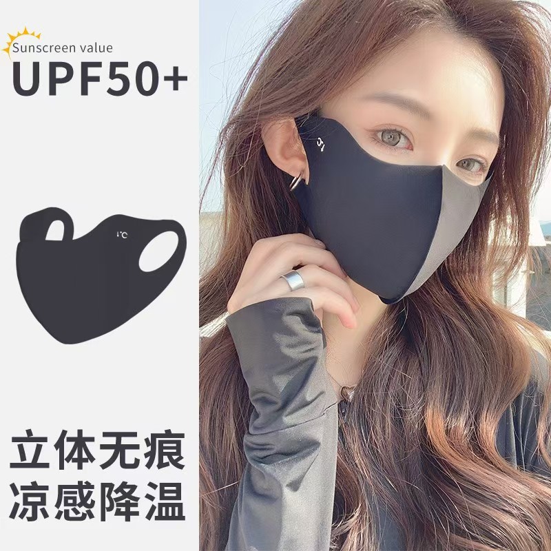 Korean version of the small sunscreen mask for high women, 2025 new summer ice silk anti-ultraviolet eye protection corner mask