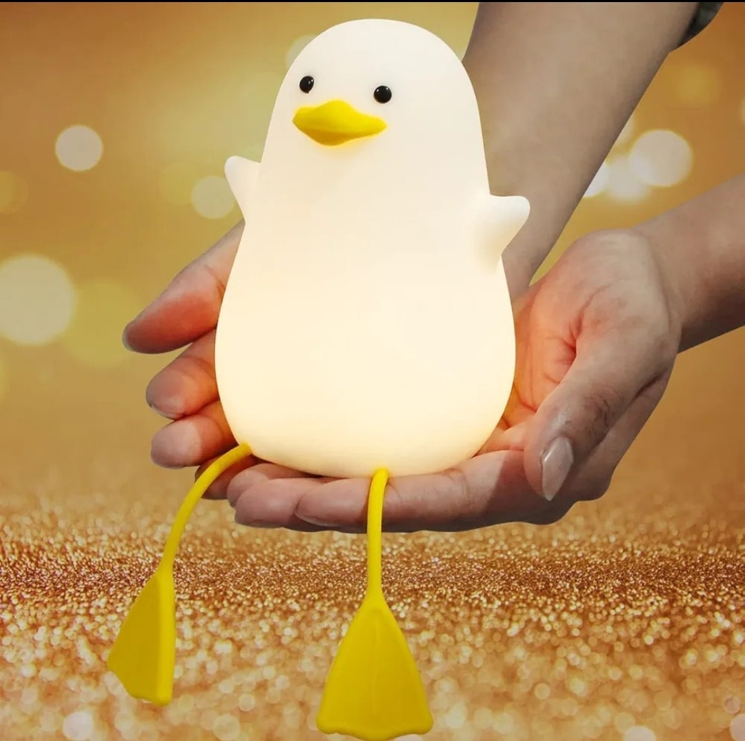 Silicon Duck Lamp, Cute Touch Silicon Night Lamp, Dimmable Animal Portable Lamp with Warm Light for Children and Women's Bedroom, Living Room, Camping (Duck Lamp)