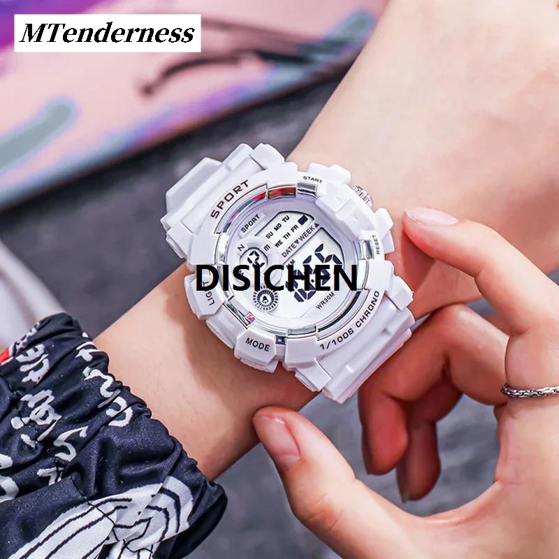 DISICHEN MTenderness Electronic Watch Alarm Clock Luminous Waterproof Watch Original Women's Men's Sports Fashion YIKAZE Watch Digital Kids Fashion