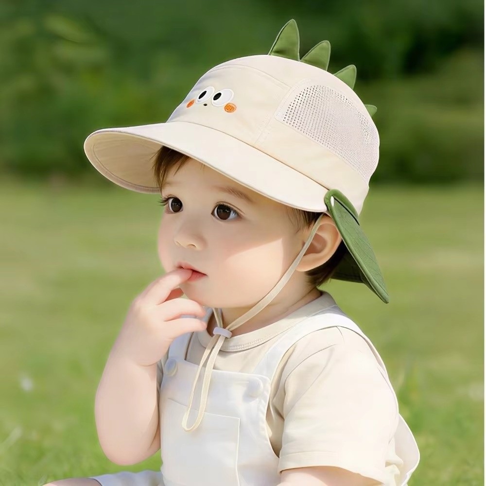 New Cute Baby Bucket Hat Large Brim Mesh Toddler Sun Cap Breathable Mesh Cloth Children Sun Hat Summer