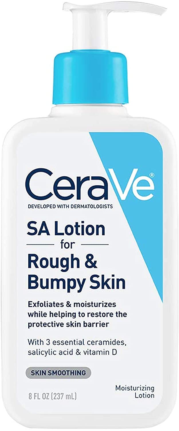 CeraVe SA Lotion for Rough & Bumpy Skin Vitamin D, Hyaluronic Acid, Lactic Acid & Salicylic Acid Lotion Fragrance Free & Allergy Tested 8 Ounce