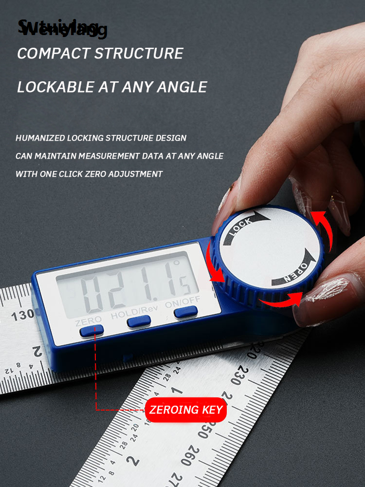 Wenefang Sutuiying Two in One Digital Display Angle Ruler Multifunction Large 【2025 Version】 Screen Luxury Display Plastic Protractor Caliper Vernier Caliper 1pc