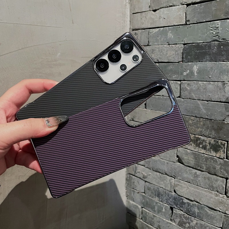 HODON Luxury Frameless Plating Carbon Fiber Case For Samsung Galaxy S25 Plus S24 Ultra Cases Shockproof Protective Hard Back Cover Shell