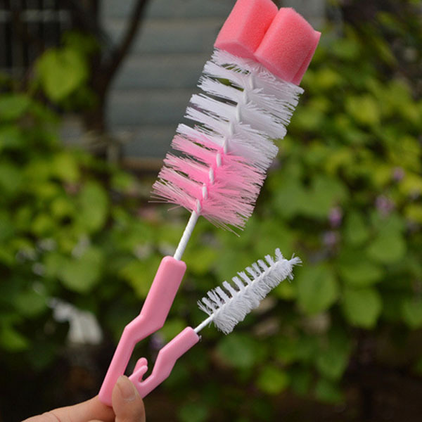 Mumlove 2-in-1 Baby Bottle Cleaning Brush Set, Baby Bottle Cleaner Brush