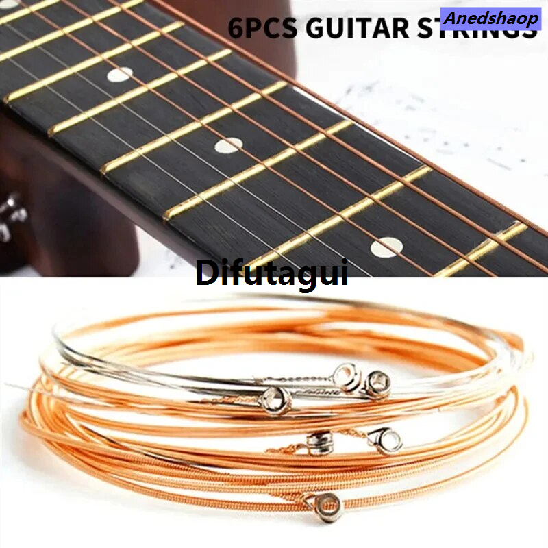 Difutagui 1 SET 6 Pieces Copper Guitar Strings 1-6 for Classical ClassFashion 【2025 Version】 ic Steel Wire Classic Acoustic Folk Guitar Parts Accessories