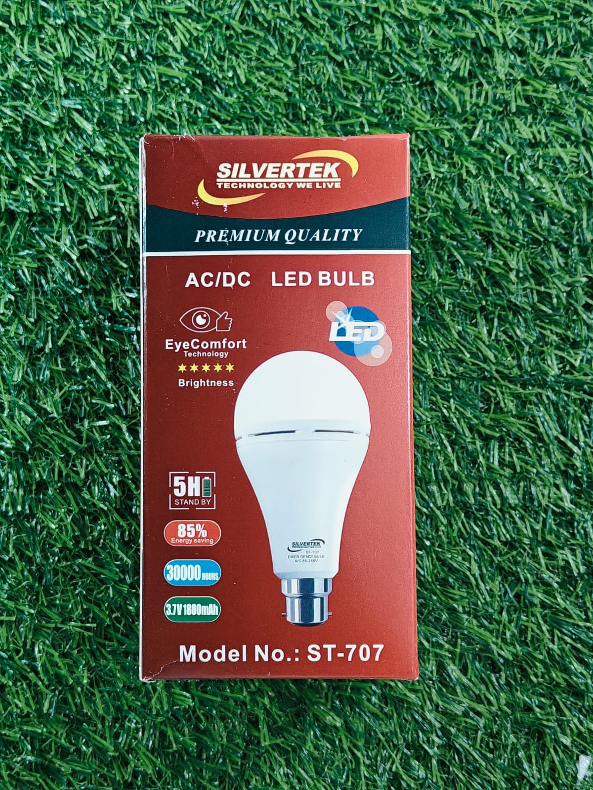 3 Months Warranty 7W Silvertek Rechargeable AC/DC Bulb with Battery | ST-707 | 1800MAH Battery | 30000-Hour Lifespan | Heavy Duty & Premium Quality | Bright Emergency LED Bulb with Overcharge Protection | Energy-Efficient Lighting Solution