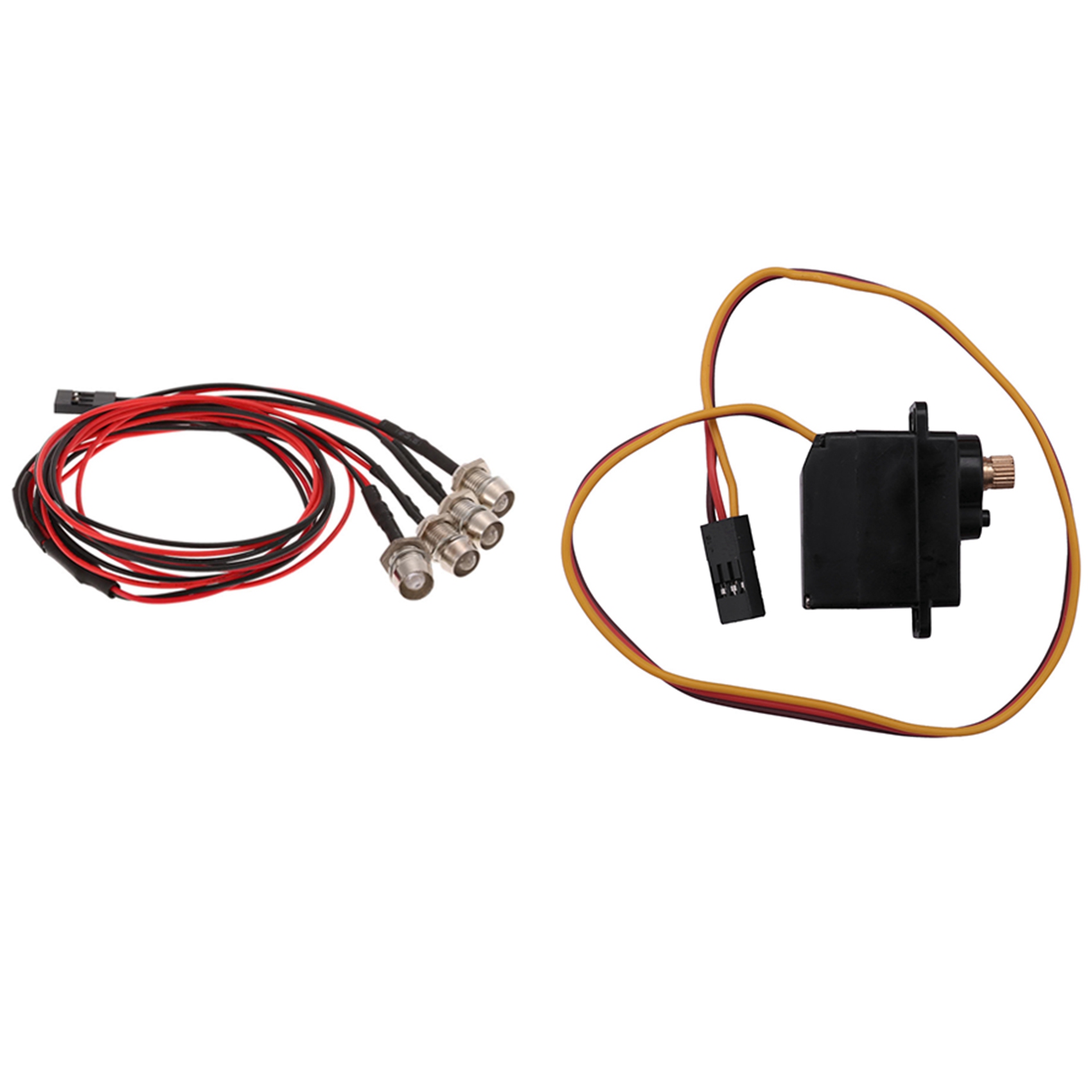 NAMUNY 2 Pcs RC Car Part: 1 Pcs 4 LED Lights Kit 2 White 2 Red & 1 Pcs 3.5KG Upgrade Metal Gear Servo