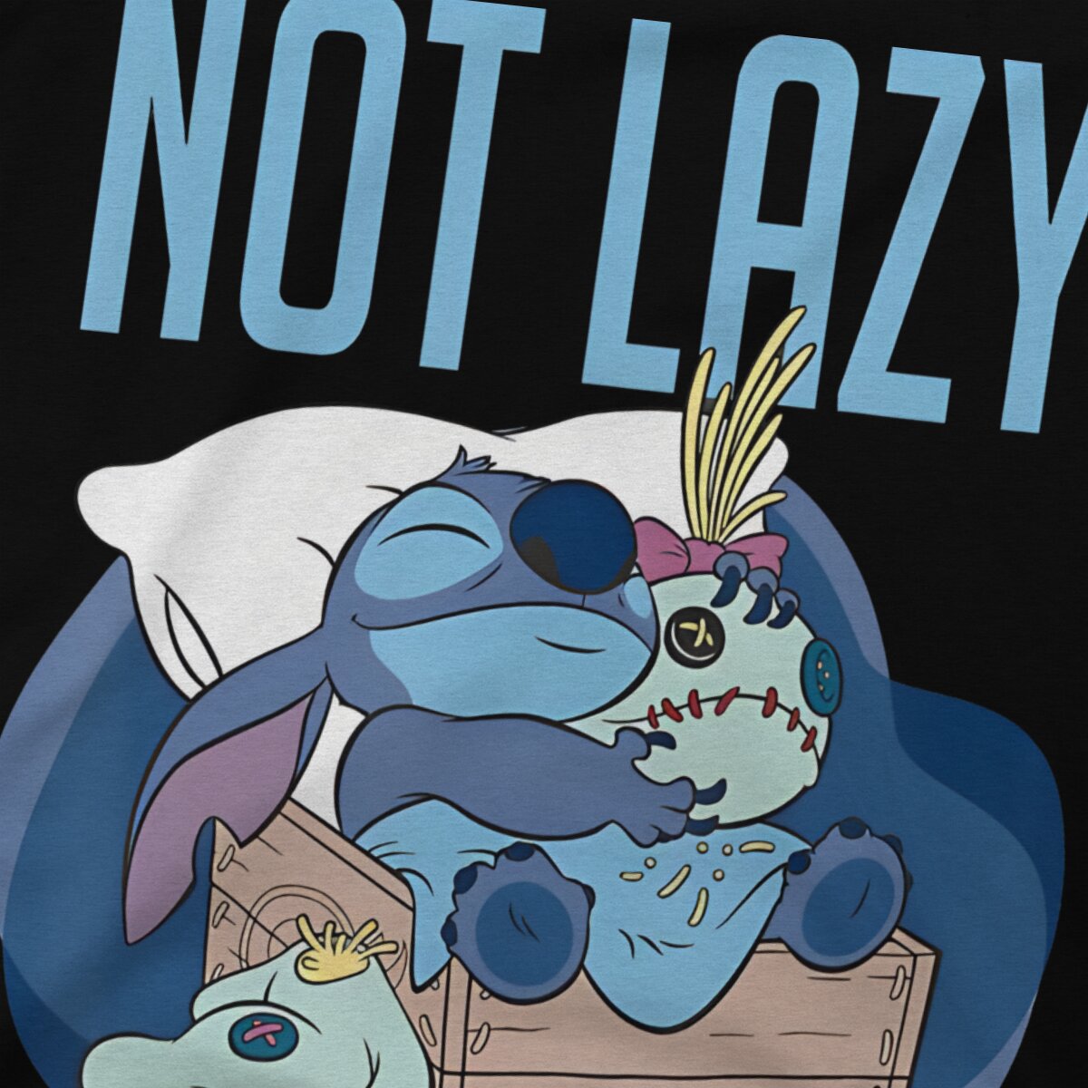 HOT Not Lazy Just Energy Saving Men TShirt Disney Lilo Stitch Film O Neck Tops 100% Cotton T Shirt Funny High Quality Gift Idea