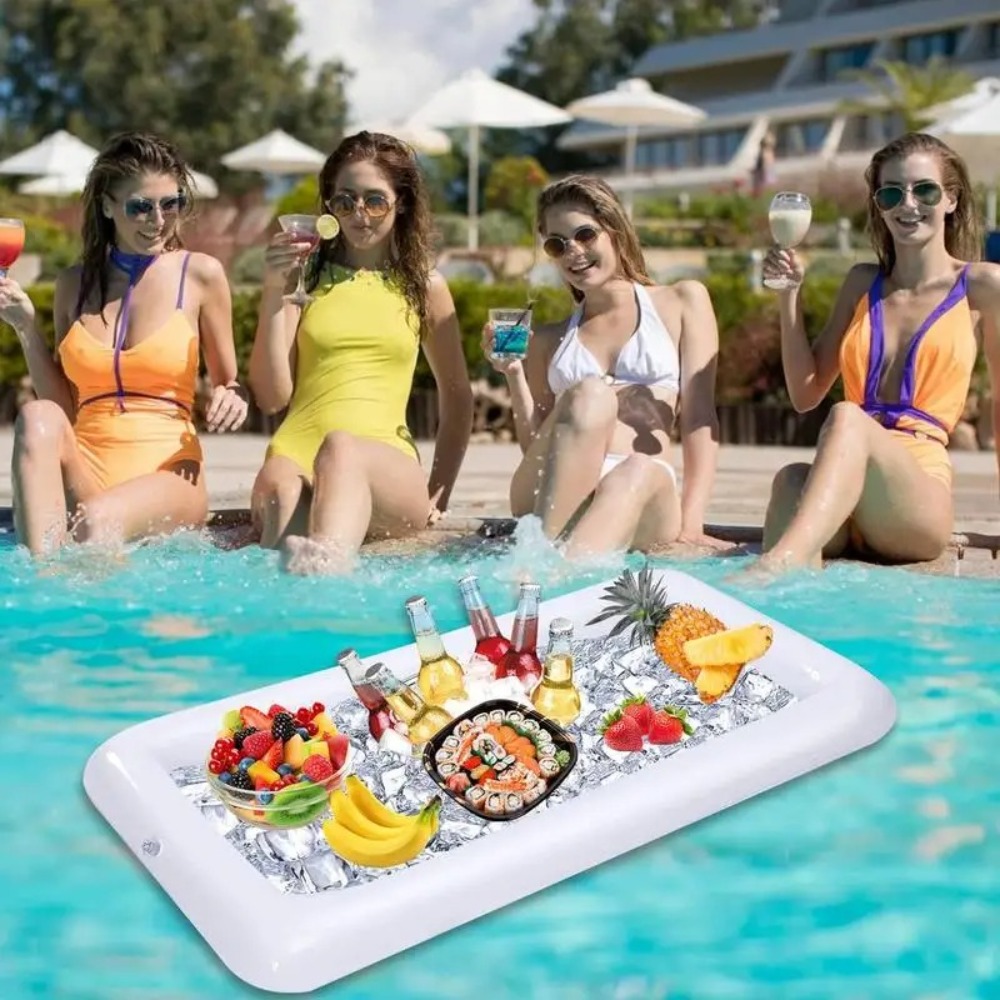 New Portable Salad Bar Tray PVC Inflatable Pool Buffet Tray Buffet Tray Air Pool Float Summer Water Party