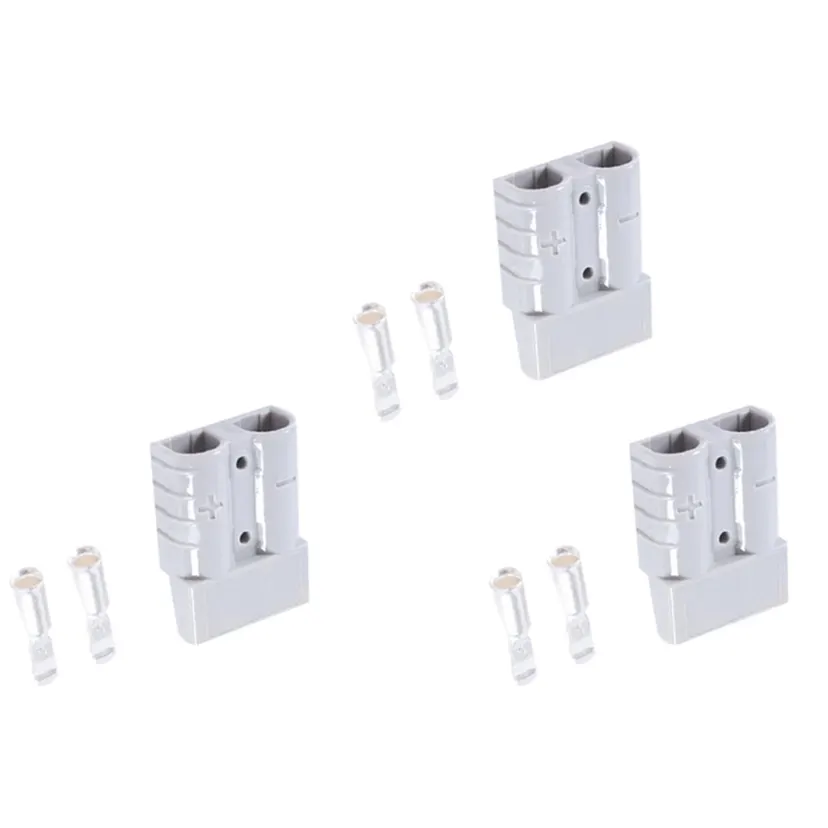 OUMERY 30Pcs for Anderson Plug Connector 50A 600V 6AWG Silver Plated Solid Copper Terminal AC/DC Power Tools