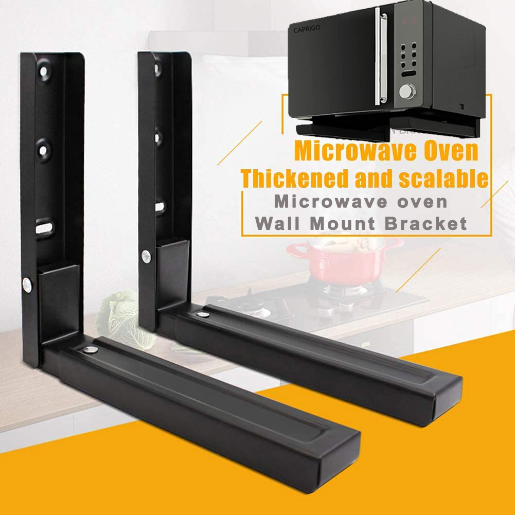 Heavy Duty Oven & Microwave Wall Mount Stand, Universal Wall Bracket / Shelf / Holder / Speaker / OTG Wall Stand For Kitchen With Foldable & Length Adjustable Mechanism Adjustable Wall Mount Rack
