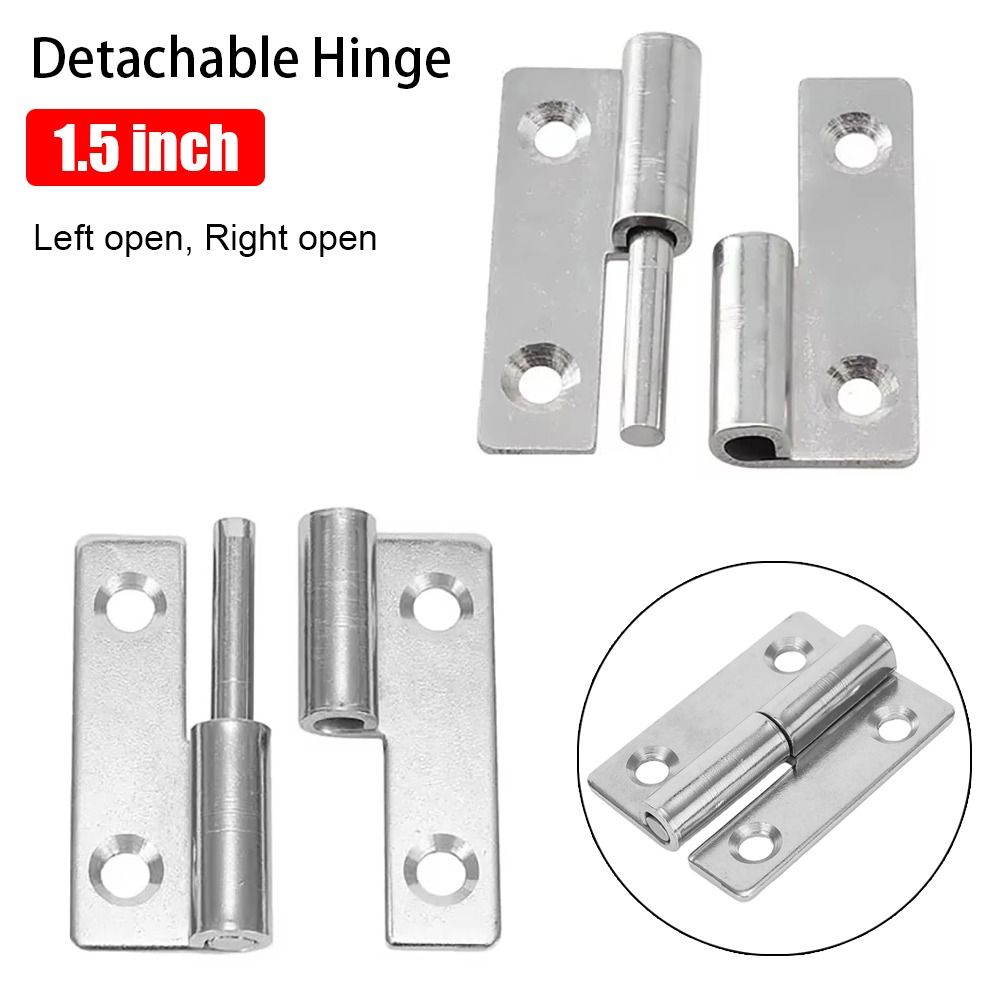 1Pcs Durable Slip Joint Removable Hinge Lift Flag Off 304 Stainless Steel Detachable Hinges Left Right Open Door Connector Flat Door Hinge For Cabinets/Wardrobes/Doors