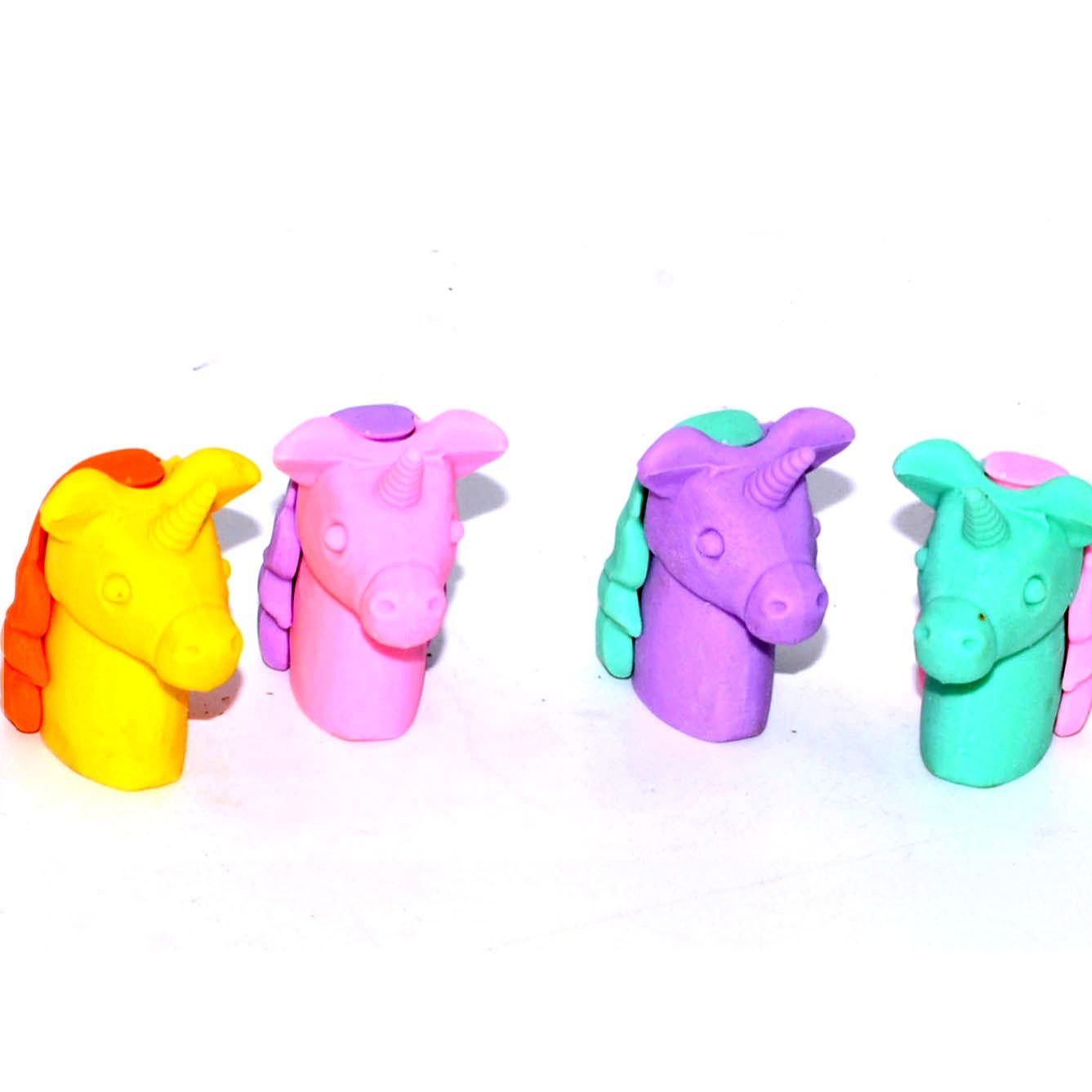 Eraser Toys Horse ( Set of 4 Pcs ) Easy To Hook On Pencils