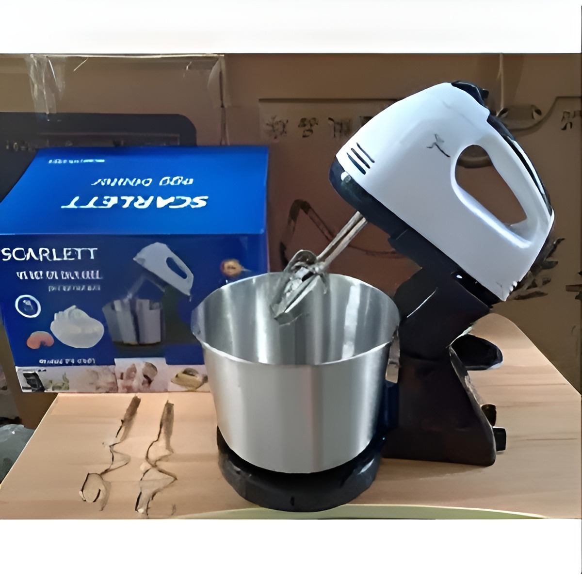 Scarlett 7 Speed Hand Mixer with Stand Mixer With Stainless Steel Bowl