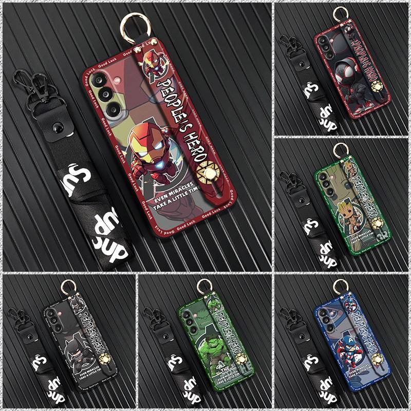 Fashion Design Lanyard Phone Case For Samsung Galaxy M36 5G/F36 5G/SM-M366B/E366B Wristband Shockproof Soft case Cartoon