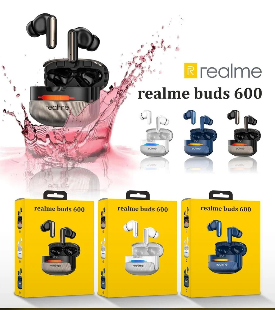 realme Buds 600 Wireless Earbuds - Active Noise Cancellation, IPX5 Waterproof, Fast Charging, Deep Bass, Bluetooth 5.3 TWS Earbuds with Mic
