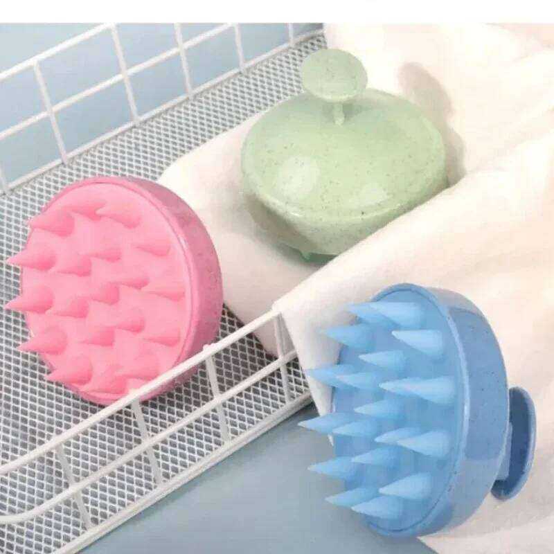 Colored Silicone Shampoo Brush Washing Cleaning Bath Combs Pink Scalp Massage Comb Easy Foaming Wash Hair Brushes