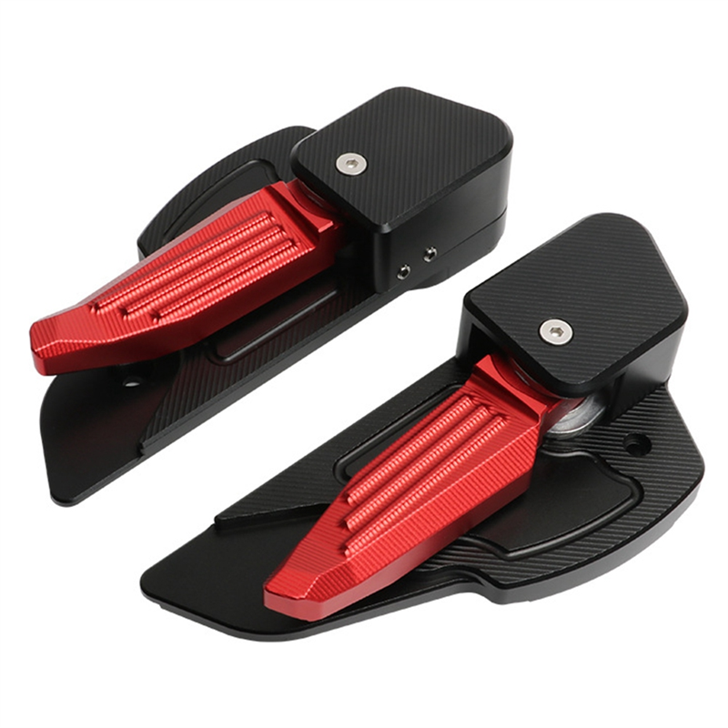 Kqueebee Motorcycle Automatic Extension & Fold Rear Foot Pedal Foldable for Primavera150 Sprint 150 Black+Red