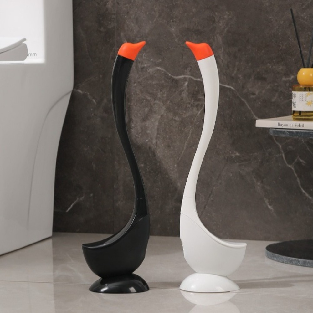 Corner Cleaning Tools Swan Shape Long Handle Toilet Brush Cartoon Dense Bristle Head Toilet Plunger Household Plastic Toilet Cleaning Brush Cleaning
