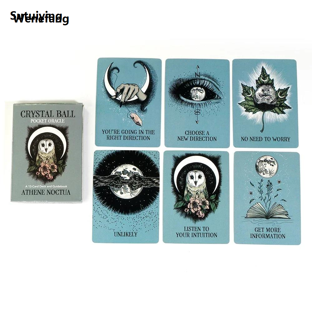 Wenefang Sutuiying Table Games Latest Crystal Ball Pocket Oracle 13 Cards 【2025 Version】 New with Beautiful Natural Inspiration Art Tarot Card Game