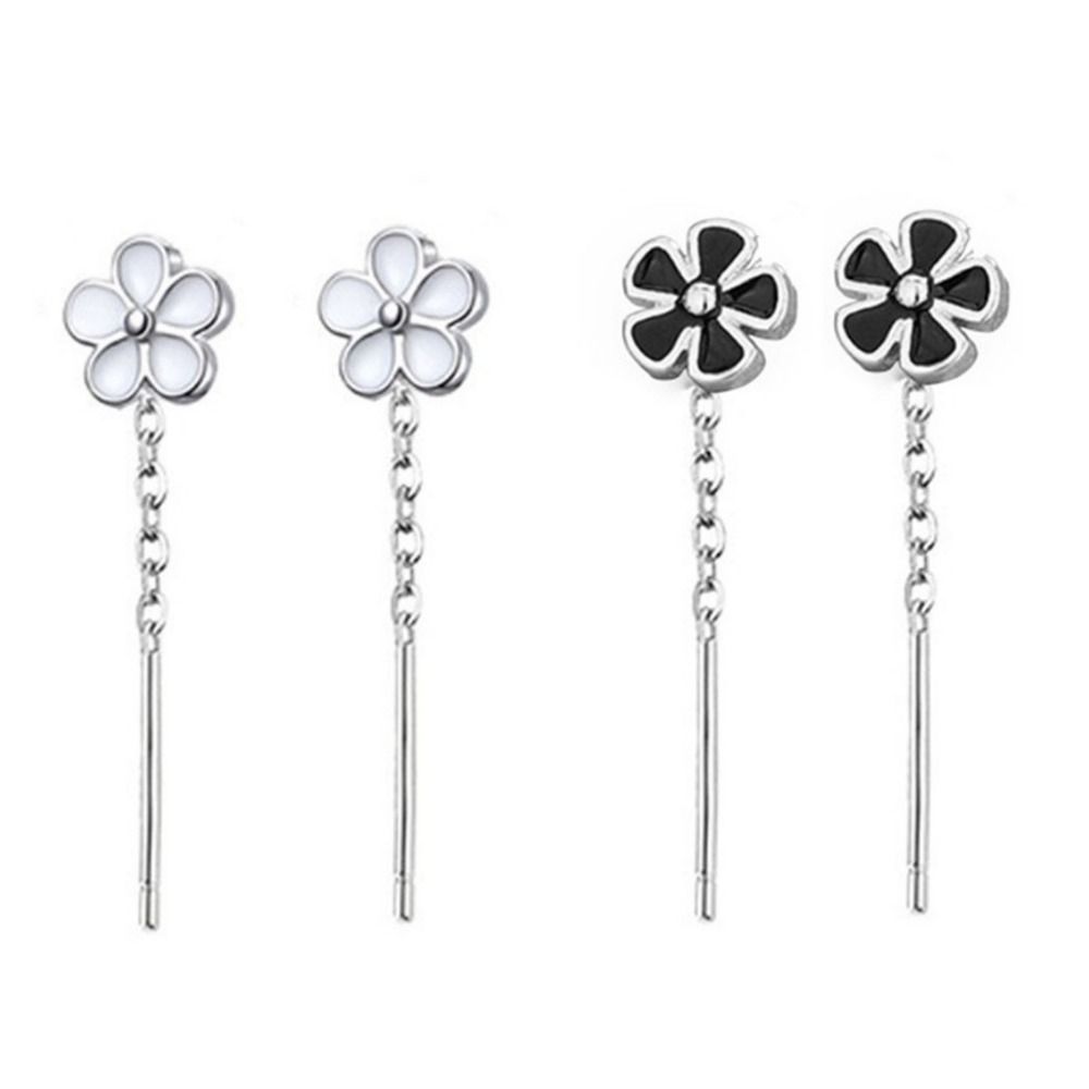 Temperament Flower Tassel Earrings Exquisite Elegant Long Tassel Earrings Cute Sweet Floret Ear Studs Party
