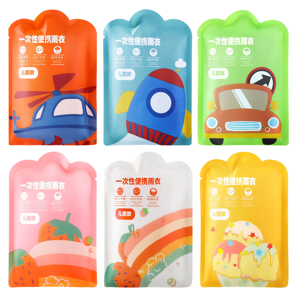 New Vacuum Compression Kids Raincoat Travel Waterproof One-Piece Raincoat Durable Thickened Rain Coat Children