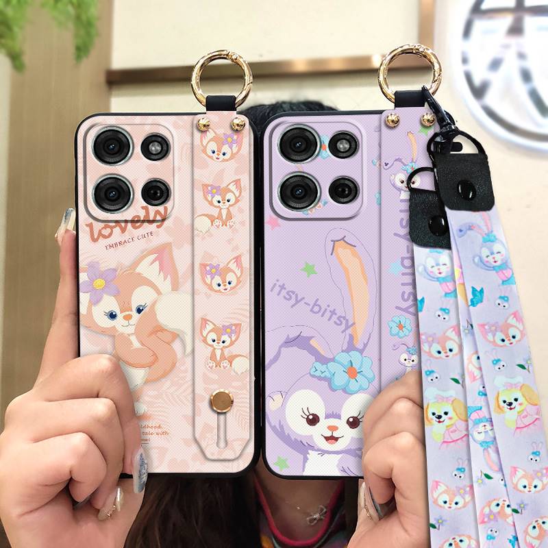 Wristband Soft case Phone Case For OPPO Reno14 Pro 5G Shockproof Lanyard Cartoon Cute Ring Durable Kickstand Silicone
