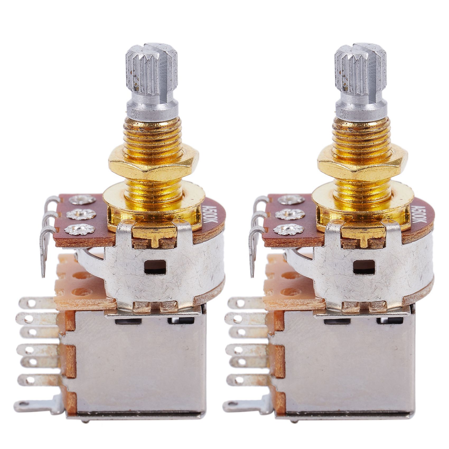 NAMUNY 2X Guitar Pots 500K Short Split Shaft Audio Taper Push/Pull Potentiometer
