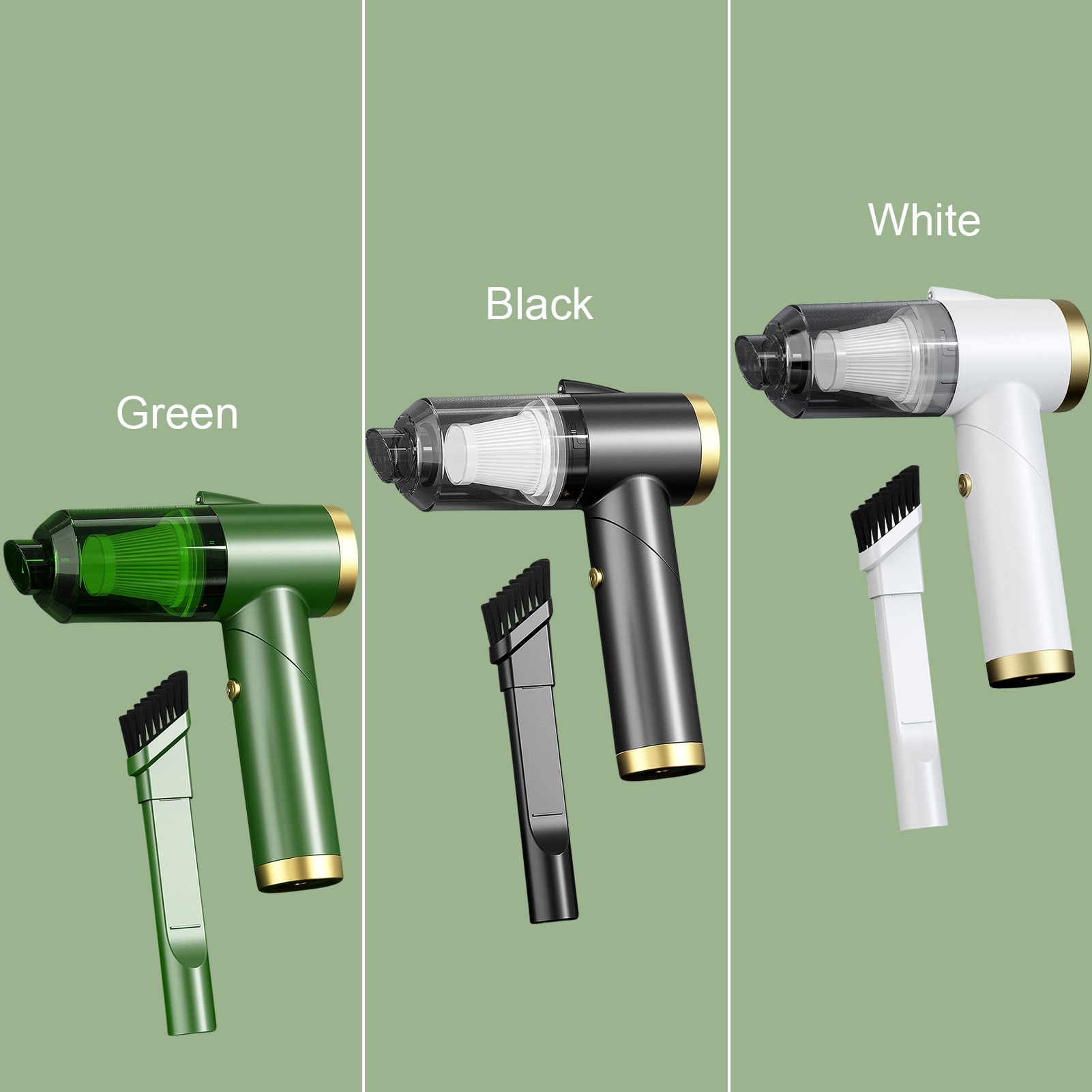 Handheld Vacuum Cordless Car Vacuum Cleaner Portable Rechargeable Dust Extracter Vacuum Cleaner Green