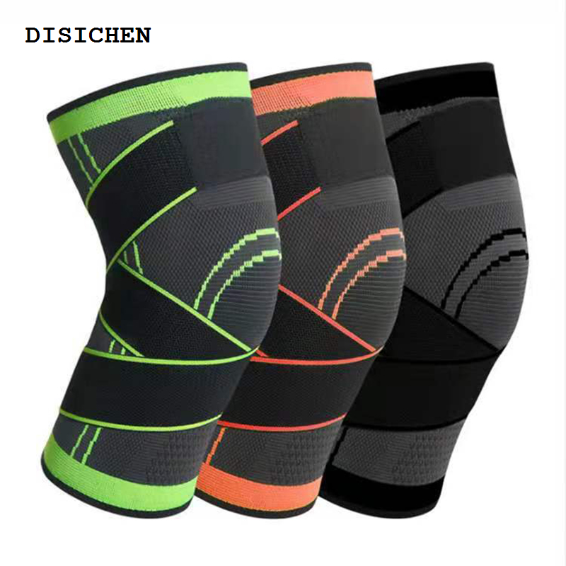 DISICHEN New style 1PC Sports Knee Brace for Arthritis Pain and Support, Compression Knee Brace for Running Support, Adjustable Strapping, M,L,XL