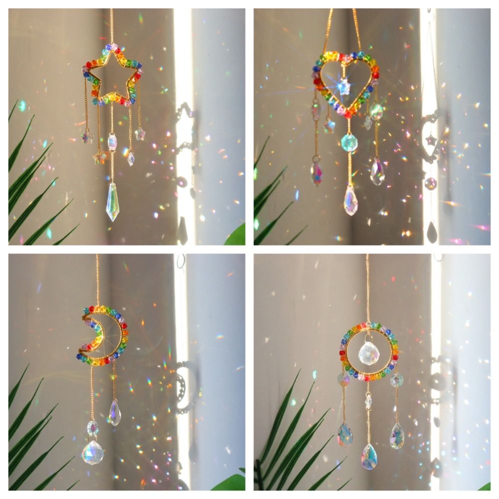 New Natural Colorful Crystal Agate Sun Catcher Rainbow Prism Ball Rainbow Maker Window Hanging Pendant Garden Pendant Crafts Suncatcher Xmas Gift